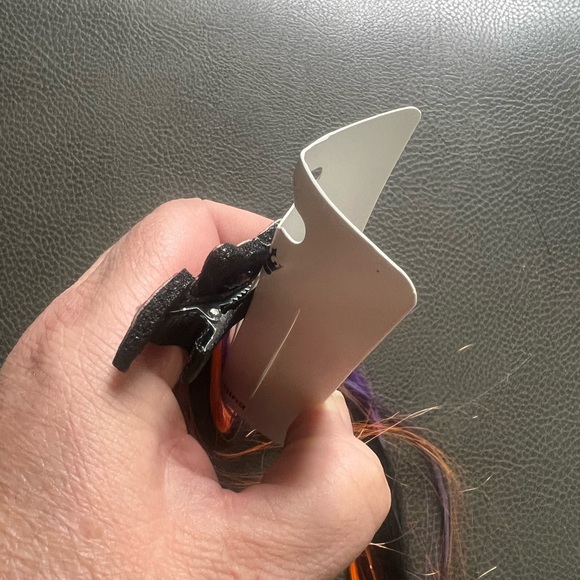 Halloween Bat Hair Clip with Orange and Purple Streaks - Picture 4 of 4